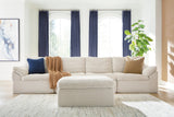 Mega Furniture - Ashley Furniture - Fannin Sectional - RAF 4-Piece Sectional with Ottoman / Ivory - PC84304S1