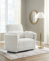 Mega Furniture - Ashley Furniture - Gosaldo Living Room - Swivel Glider Power Recliner / Silver - PC8630395