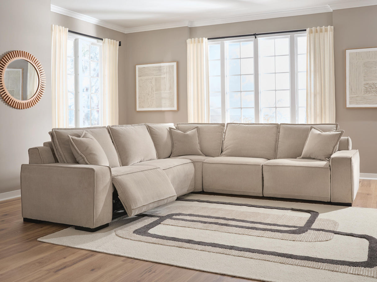 Mega Furniture - Ashley Furniture - Carceri Sectional - 5-Piece Power Sectional Reclining Sofa / Cashmere - 87003S4