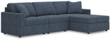 Mega Furniture - Ashley Furniture - Modmax Sectional - RAF 3-Piece Sectional with Chaise / Ink - 92121S18