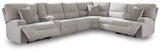 Mega Furniture - Ashley Furniture - Acklen Place Sectional - 7-Piece Power Sectional Reclining Sofa with Storage Console / Pewter - 93605S20
