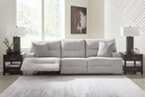 Mega Furniture - Ashley Furniture - Acklen Place Sectional - 3-Piece Power Reclining Sectional Sofa / Pewter - 93605S18