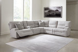 Mega Furniture - Ashley Furniture - Acklen Place Sectional - 6-Piece Power Reclining Sectional / Pewter - 93605S9