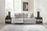 Mega Furniture - Ashley Furniture - Acklen Place Sectional - 2-Piece Power Reclining Sectional Loveseat / Pewter - 93605S16