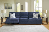 Mega Furniture - Ashley Furniture - Acklen Place Sectional - 3-Piece Power Reclining Sectional Sofa / Navy - 93607S18