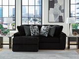 Mega Furniture - Ashley Furniture - Midnight-Madness Sectional - RAF 2-Piece Sectional with Chaise / Onyx - 98103S13