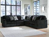 Mega Furniture - Ashley Furniture - Midnight-Madness Sectional - RAF 5-Piece Sectional / Onyx - 98103S26