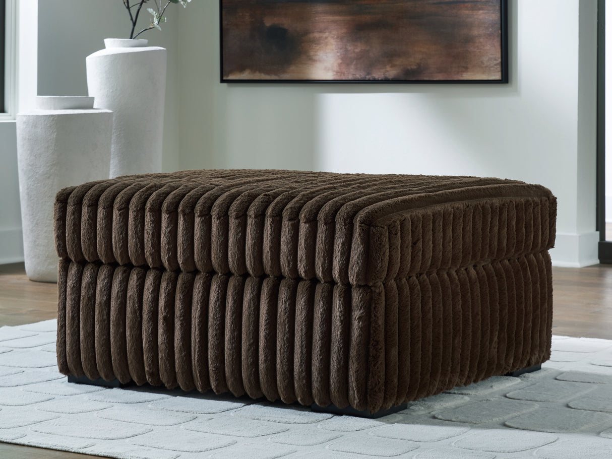 Mega Furniture - Ashley Furniture - Midnight-Madness Living Room - Oversized Accent Ottoman / Chocolate - 9810408