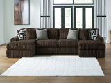 Mega Furniture - Ashley Furniture - Midnight-Madness Sectional - RAF 3-Piece Sectional with Chaise / Chocolate - 98104S5