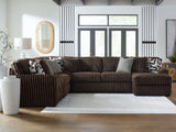 Mega Furniture - Ashley Furniture - Midnight-Madness Sectional - LAF 4-Piece Sectional with Chaise / Chocolate - 98104S3