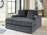 Mega Furniture - Ashley Furniture - Midnight-Madness Living Room - Oversized Chaise / Gunmetal - 9810515