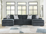 Mega Furniture - Ashley Furniture - Midnight-Madness Sectional - RAF 3-Piece Double Chaise Sectional / Gunmetal - 98105S7