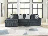Mega Furniture - Ashley Furniture - Midnight-Madness Sectional - RAF 2-Piece Sectional Sofa Chaise / Gunmetal - 98105S4
