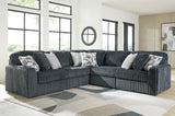 Mega Furniture - Ashley Furniture - Midnight-Madness Sectional - RAF 5-Piece Sectional / Gunmetal - 98105S27