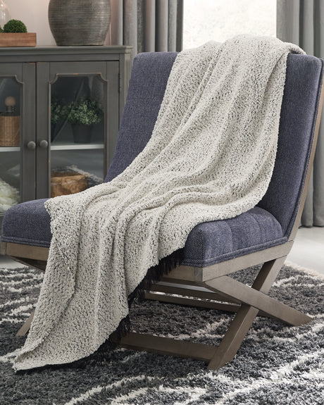 Mega Furniture - Ashley Furniture - Leonita Throw - Throw / Black/White - A1000769T