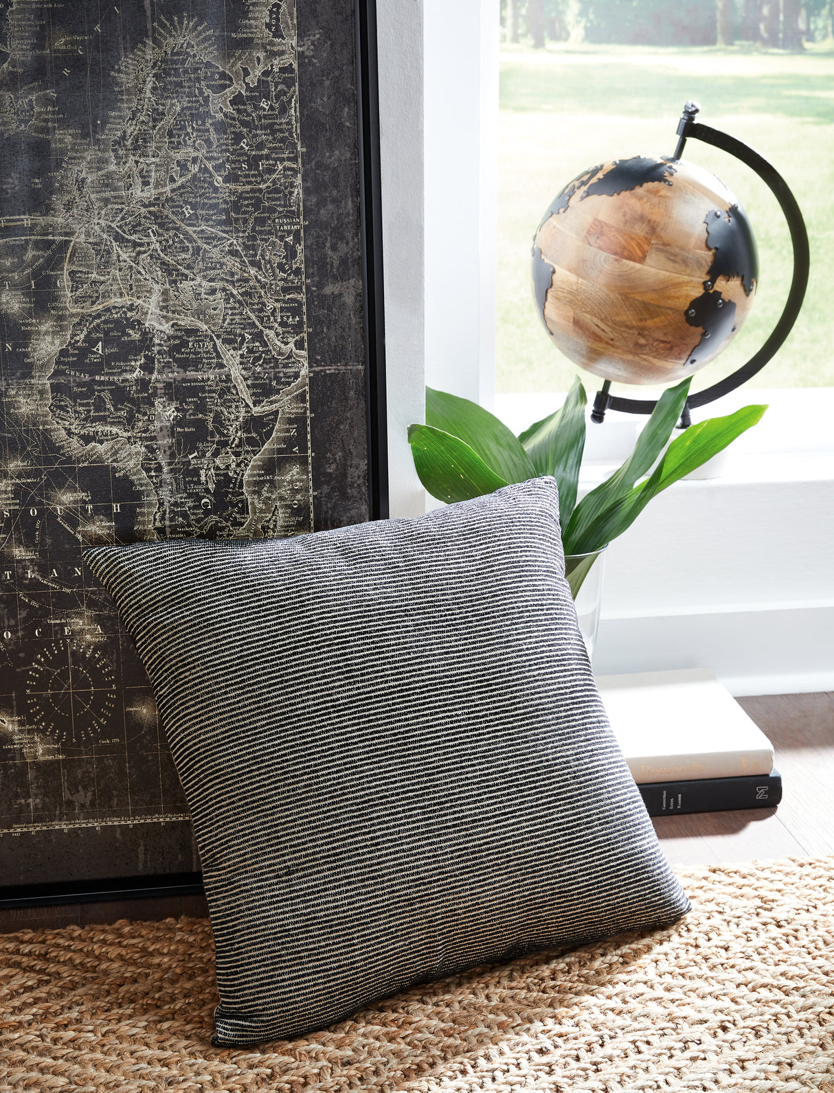 Mega Furniture - Ashley Furniture - Edelmont Pillows - Pillow (4/CS) / Black/Linen - A1000962