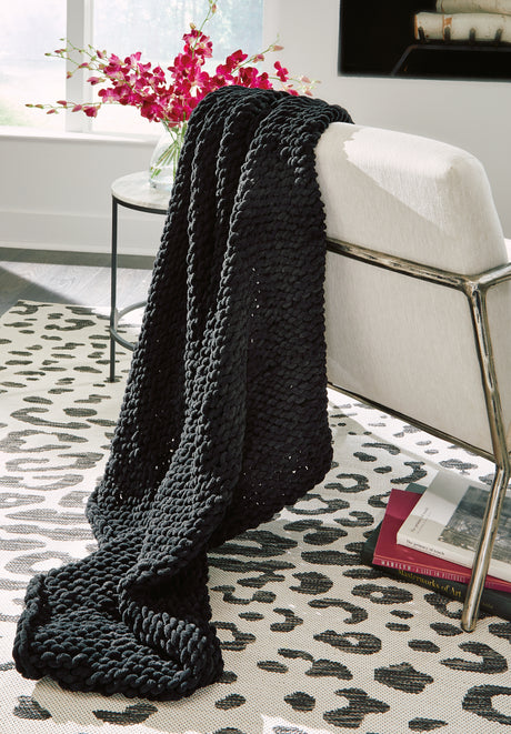 Mega Furniture - Ashley Furniture - Chaddon Throw (Set of 3) - Throw (3/CS) / Black - A1001061