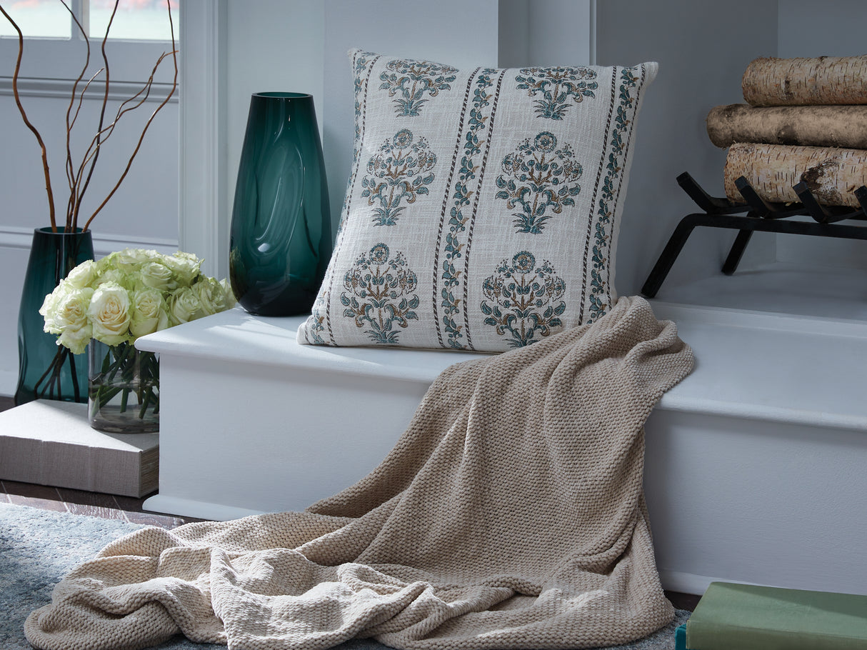 Mega Furniture - Ashley Furniture - Paulmour Pillows - Pillow (4/CS) / Ivory/Green/Brown - A1001105