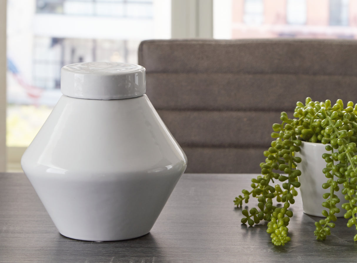 Mega Furniture - Ashley Furniture - Domina Jar (Set of 2) - Jar (2/CS) / White - A2000485