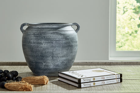 Mega Furniture - Ashley Furniture - Meadie Vase - Vase / Distressed Black - A2000791