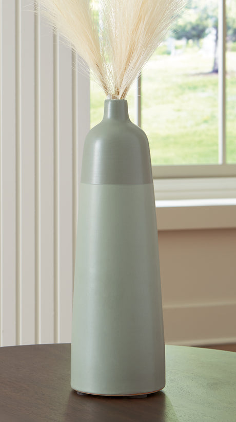 Mega Furniture - Ashley Furniture - Peerland Vase - Vase / Sage Green - A2000655