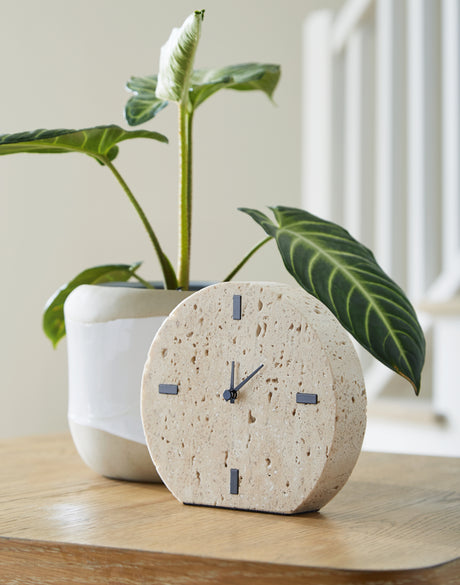 Mega Furniture - Ashley Furniture - Donfordson Table Clock (Set of 2) - Table Clock (2/CS) / Beige - A2000660