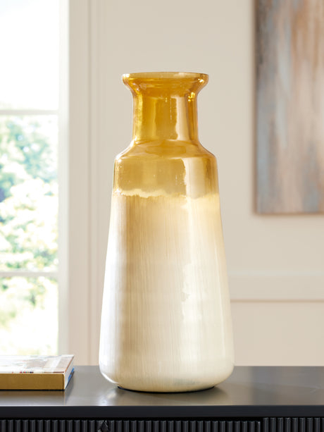 Mega Furniture - Ashley Furniture - Wynburg Vase - Vase / White/Amber - A2000723