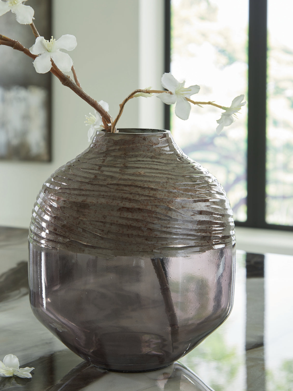 Mega Furniture - Ashley Furniture - Harpwick Vase - Vase / Iridescent Gray - A2000725