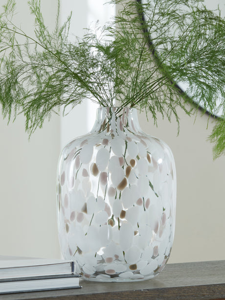 Mega Furniture - Ashley Furniture - Keelton Vase - Vase / White/Taupe/Pink - A2000760