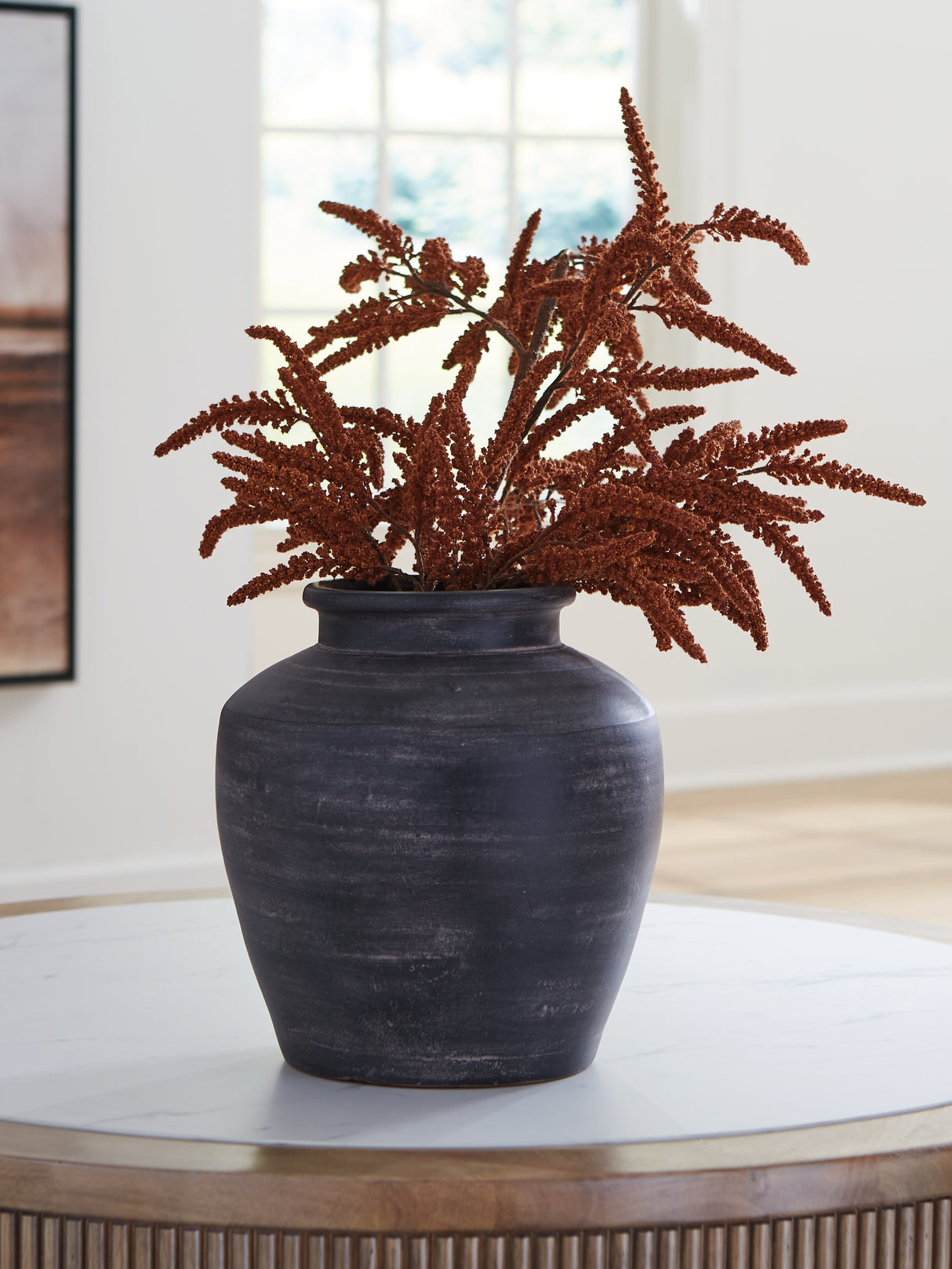 Mega Furniture - Ashley Furniture - Meadie Vase - Vase / Distressed Black - A2000791