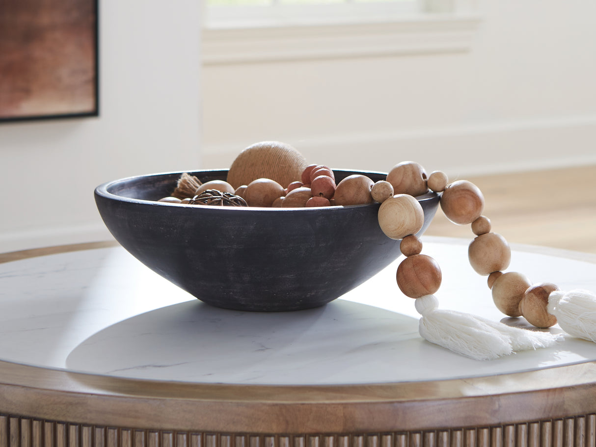 Mega Furniture - Ashley Furniture - Meadie Bowl - Bowl / Distressed Black - A2000792