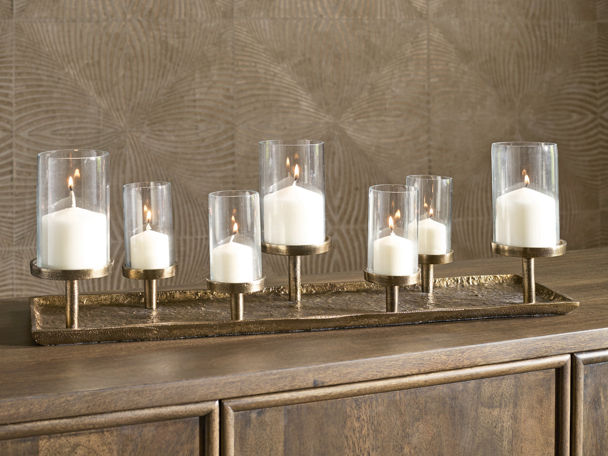 Mega Furniture - Ashley Furniture - Wallmond Candle Holder - Candle Holder / Antique Brass Finish - A2000820