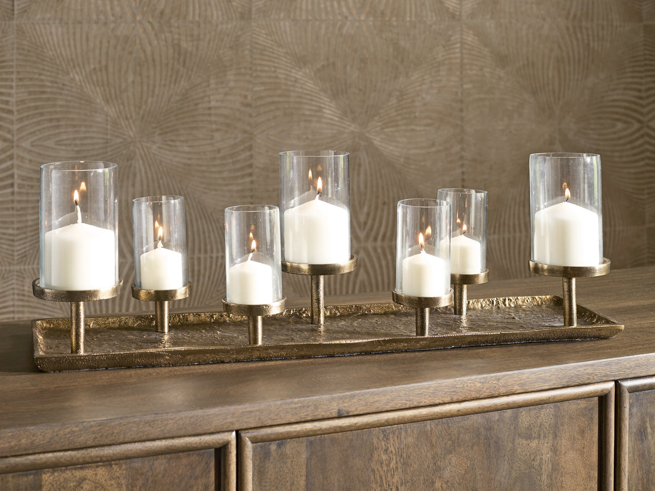 Mega Furniture - Ashley Furniture - Wallmond Candle Holder - Candle Holder / Antique Brass Finish - A2000820