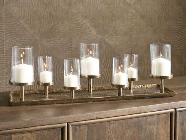 Mega Furniture - Ashley Furniture - Wallmond Candle Holder - Candle Holder / Antique Brass Finish - A2000820