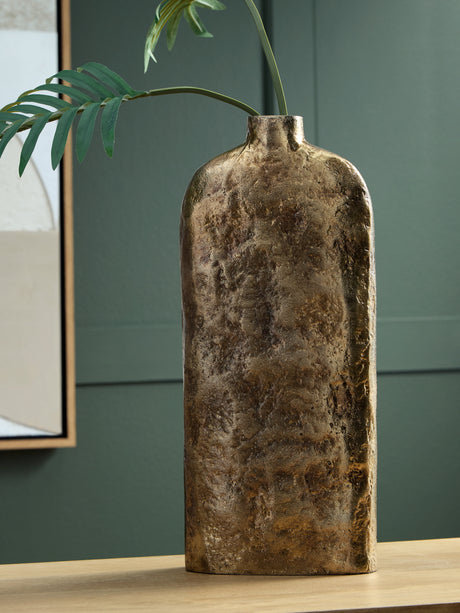 Mega Furniture - Ashley Furniture - Wallmond Vase - Vase / Antique Brass Finish - A2000821