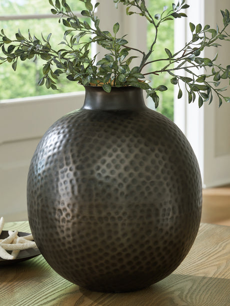 Mega Furniture - Ashley Furniture - Woody Vase - Vase / Pewter/Gold Finish - A2000845