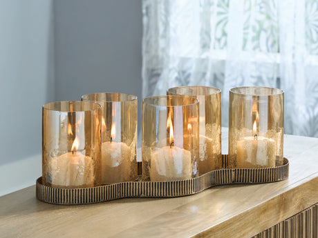 Mega Furniture - Ashley Furniture - Evereton Candle Holder - Candle Holder / Antique Gold Finish - A2000856