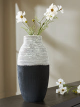 Mega Furniture - Ashley Furniture - Girtha Vase - Vase / Antique White/Black - A2000877