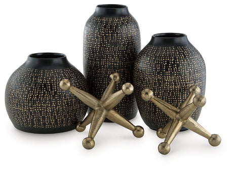 Mega Furniture - Ashley Furniture - Vinburn Accessory Set (Set of 5) - Accessory Set (5/CN) / Black/Gold Finish - A2C00212