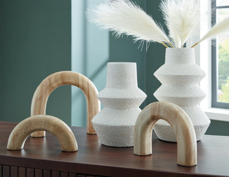 Mega Furniture - Ashley Furniture - Maddwarth Accessory Set (Set of 5) - Accessory Set (5/CN) / White/Natural Brown - A2C00214
