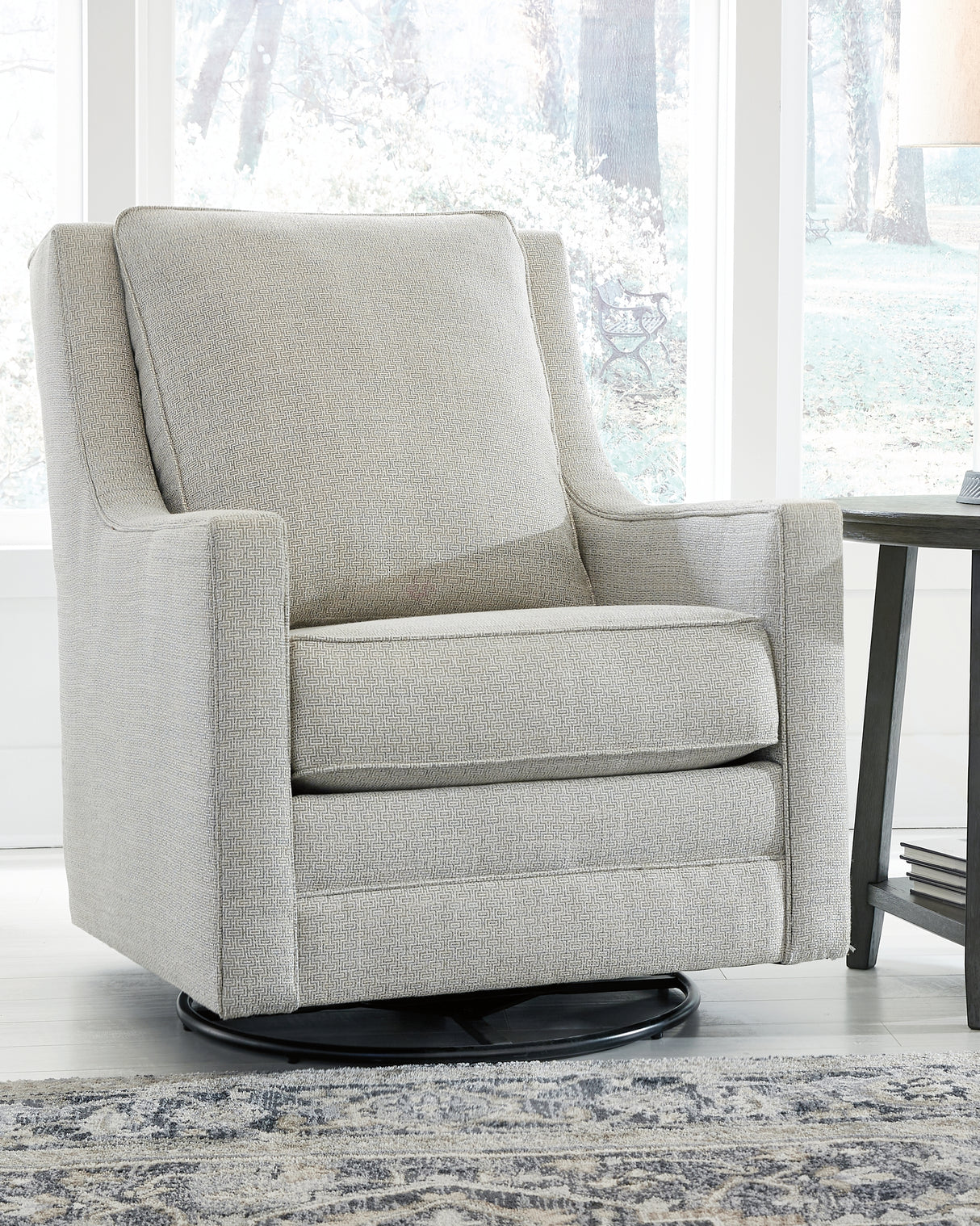 Mega Furniture - Ashley Furniture - Kambria Swivel Glider Accent Chair - Swivel Glider Accent Chair / Frost - A3000206
