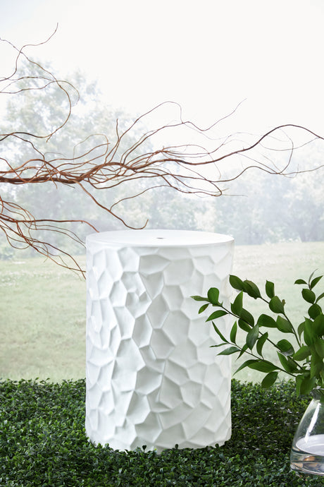 Mega Furniture - Ashley Furniture - Jungrove Stool - Stool / White - A3000633