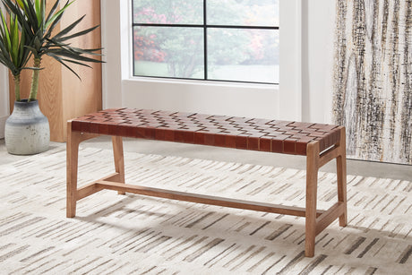 Mega Furniture - Ashley Furniture - Lemmund Accent Bench - Accent Bench / Natural/Brown / 48"W x 16"D x 18"H - A3000682