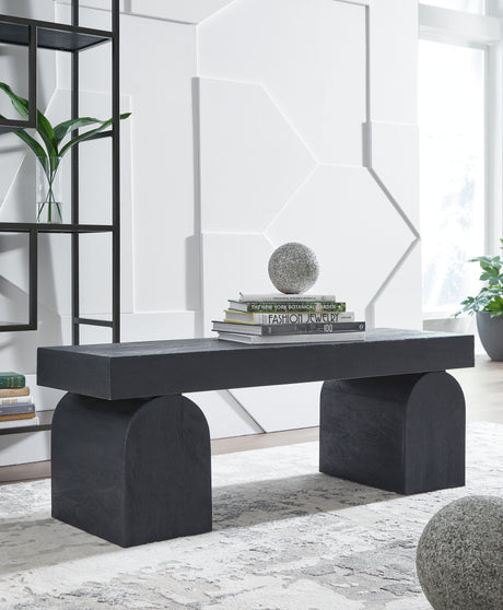 Mega Furniture - Ashley Furniture - Holgrove Accent Bench - Accent Bench / Black / 50"W x 16"D x 18"H - A3000683