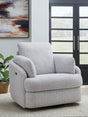 Mega Furniture - Ashley Furniture - Alainmont Next-Gen Nuvella Swivel Power Recliner - Swivel Power Recliner / Salt and Pepper - A3000738
