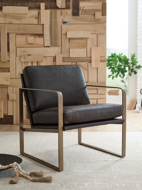 Mega Furniture - Ashley Furniture - Bradett Accent Chair - Accent Chair / Dark Brown/Gold Finish - A3000763