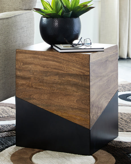 Mega Furniture - Ashley Furniture - Trailbend Accent Table - Accent Table / Brown/Gunmetal - A4000311