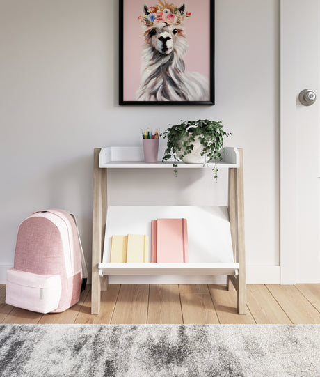 Mega Furniture - Ashley Furniture - Blariden Bookcase - Small Bookcase / White/Tan - A4000361
