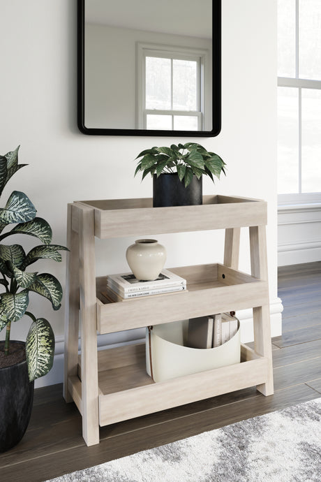 Mega Furniture - Ashley Furniture - Blariden Shelf Accent Table - Shelf Accent Table / Light Tan - A4000368