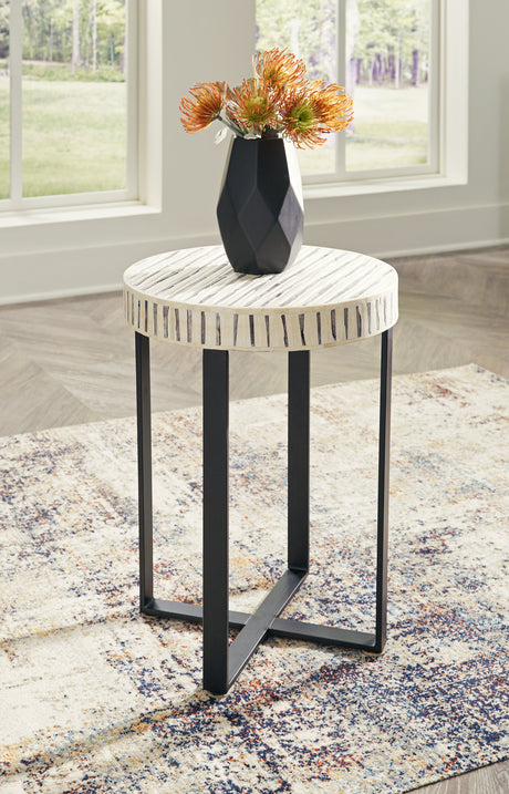 Mega Furniture - Ashley Furniture - Crewridge Accent Table - Accent Table / Black/Cream - A4000530
